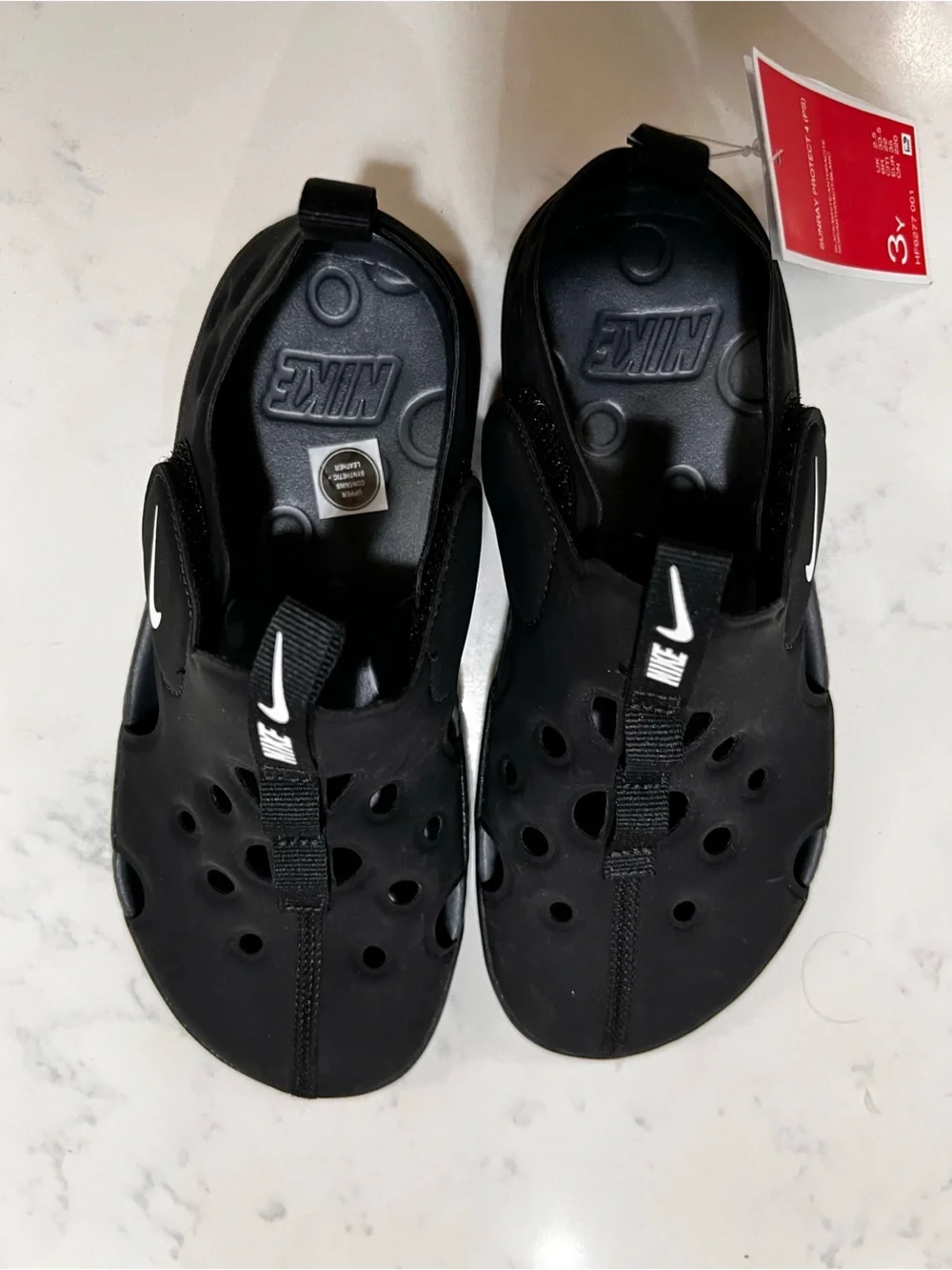 Nike Kids Black Water Shoes with Slip-On Pull Tabs